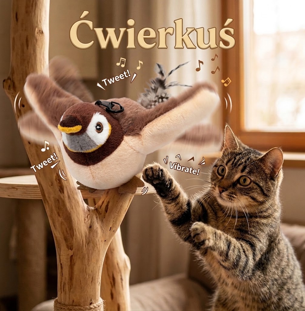 Ćwierkus™- Interaktywna zabawka dla kota